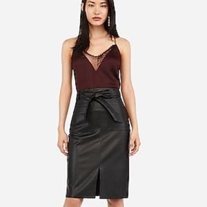 Express High Waisted Vegan Leather Pencil Skirt